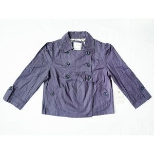 NEW WITHOUT TAG Double Breasted Cropped Trench Jacket W/ Pockets Small